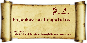 Hajdukovics Leopoldina névjegykártya